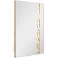 thumbnail image 3 of "Golden Stream Rectangular Wall Mirror", 36"x24" Frameless Mirror Featuring a Unique Gold Vein Embellishment, 3 of 10