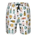 thumbnail image 3 of Balery Colorful Insects Traje de Baño Estilo Hawaiano para Hombre, Shorts de Secado Rápido con Bolsillos-Large, 3 of 6