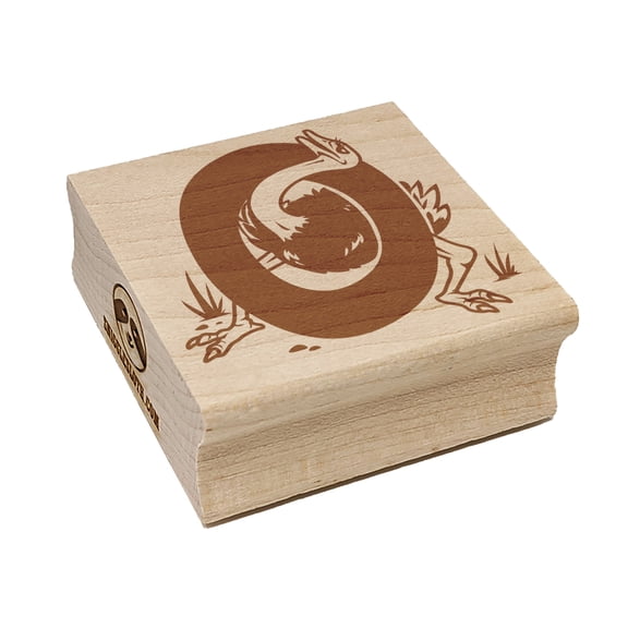 Animal Alphabet Letter O for Ostrich Square Rubber Stamp Stamping Scrapbooking Crafting - Medium 1.75in