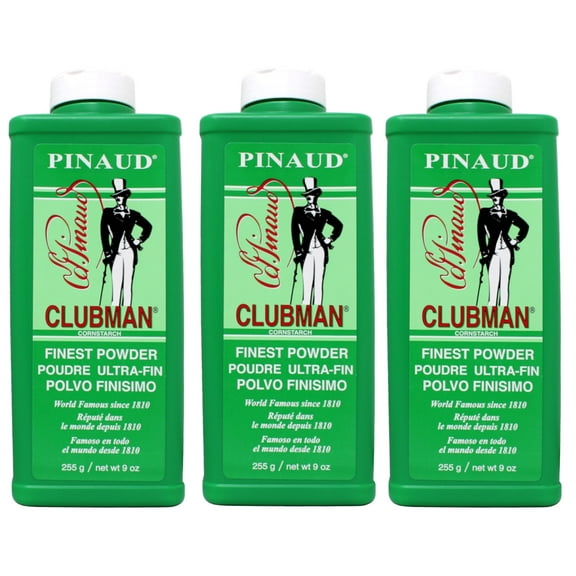 Pinaud Clubman Finest Powder for Men, Cornstarch Zinc Oxide Kaolin Formula, 9 oz (Pack of 3)