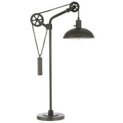 Hudson & Canal TL0719 Neo Aged Steel Table Lamp with Spoke Wheel Pulley System