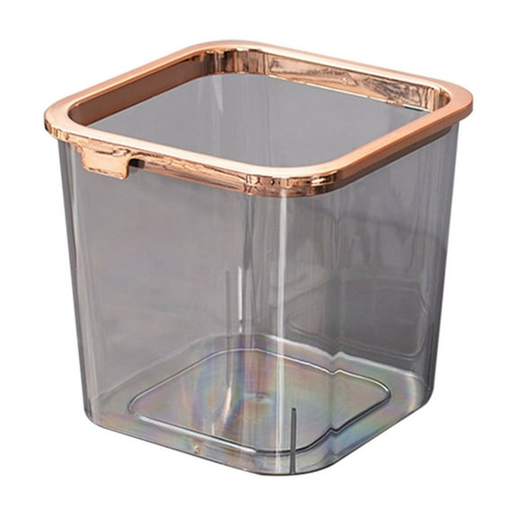 CASAFUN Clear Mini Desktop Trash Can, Plastic Garbage Bin for Compact Spaces Under Tables & Counters,Miniature Wastebasket for Office Kitchens Bathrooms Bedrooms Dorms