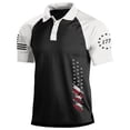 thumbnail image 2 of Men 250 Anniversary USA Polo Shirt American Falg Print Stand Collar Patriotic 1776-2026 July 4th Shirts With Button Loose Short Sleeve Pullover Blouses Black S, 2 of 3