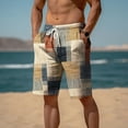 thumbnail image 2 of CHGBMOK Mens Shorts Solid-Color Loose Casual Printing Pocket Drawstring Elastic-Waist Half Short Pants Sizes S-2XL, 2 of 7