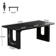 thumbnail image 2 of Tribesigns 71-Inch Modern Dining Table for 6 to 8 People, Kitchen Dining Table with Wood Pedestal Base, Rectangular Long Dinner Table for Kitchen, Dining Room, Living Room, Black, 2 of 7