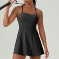 thumbnail image 3 of LLYwey Womens Tennis Workout Dresses with Built-in Bra & Shorts Women's Activewear Summer Spaghetti Strap Sleeveless Athletic Dresses, I-18, Black, L, 3 of 7