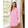 thumbnail image 2 of Ekouaer Nightgowns for Women Long Sleeve Nightshirt Button Down Sleepshirt Nightdress Boyfriend Sleepwear, 2 of 6