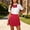 Red, variant on IUYRTFE Women's High Waisted Pleated Mini Skirt Adjustable Waist with Bow Tie School Uniform A Line Short Skirt