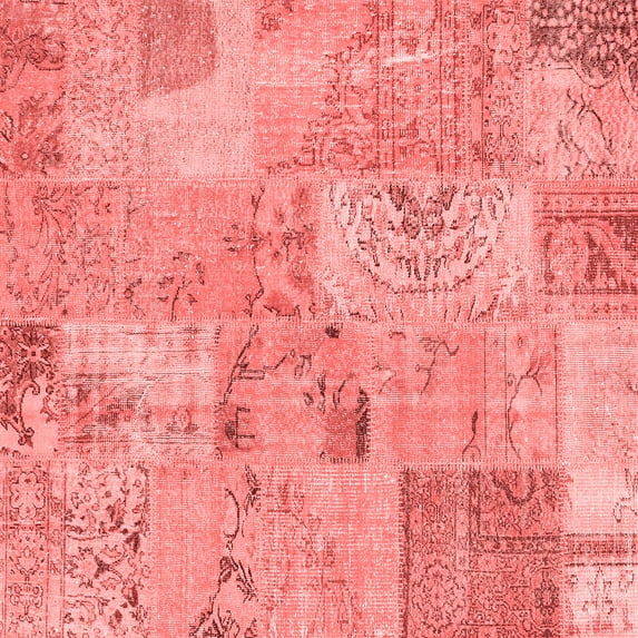 Ahgly Company Indoor Square Patchwork Red Transitional Area Rugs, 3' Square