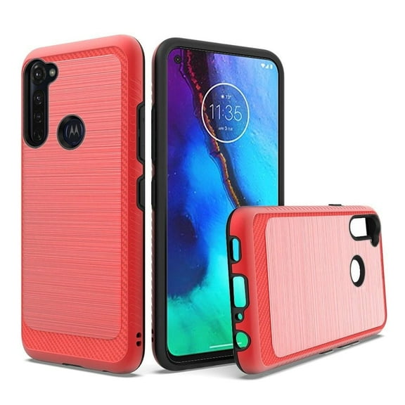 GSA Brushed hybrid Case w/Edge Design for Moto G Stylus 2020 - Red