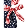 thumbnail image 6 of Licupiee Infant Baby Girls 4th of July Romper Jumpsuit with Bowknot Bodysuit USA Flag Independence Day Clothes Set, 6 of 6
