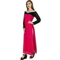 thumbnail image 4 of Bimba Women Long Straight Kurta Kurti Pink Georgette Long Sleeves Indian Blouse, 4 of 6