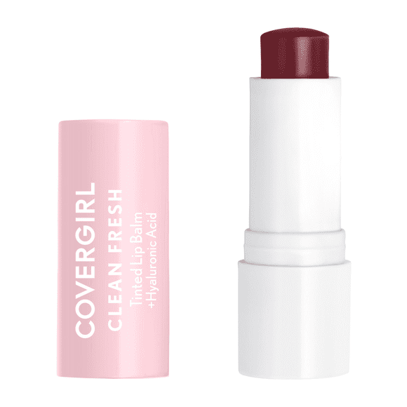 COVERGIRL Clean Fresh Tinted Lip Balm, Formulated with Hyaluronic Acid for 24HR Hydration, 100% Vegan & Cruelty-Free