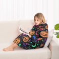 thumbnail image 4 of Colorful Halloween Pattern Blanket Hoodies for Kids 6-13YR Oversize Wearable Blanket Hoodies for Boys Girls Teens, 4 of 7