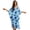 Blue Monstera Palm Tree Plumeria Flower, variant on Beach Starfish Seashell Print Kaftan Dresses for Women V Neck Summer Swimsuit Cover up Batwing Sleeve Caftan Maxi Beach Dresses Boho Moomoo Dresses