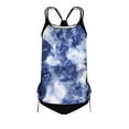 thumbnail image 4 of Swimsuit 4.00 Racerback Tankini Swimsuit for Women Tie Dye Tankini Swimsuits Color Block Swimsuit with Shorts, 4 of 5