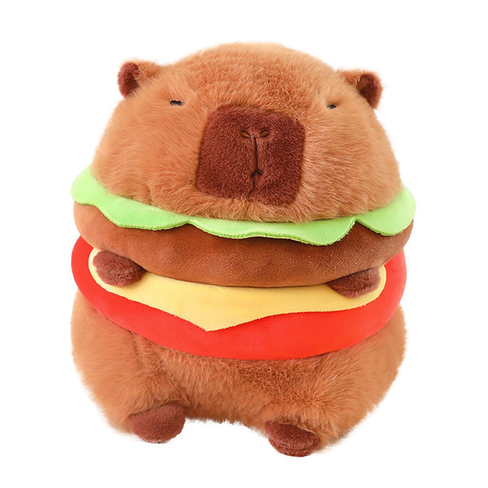 LeeQinersw Hamburger Plush Doll Stuffed Animal Back Cushion Funny Stuffed Toy Capybara Doll 35cm