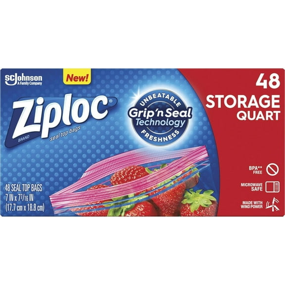 Ziploc Food Storage Bags Double Zipper - Clear, 2.5 Size, 1 Qt Capacity