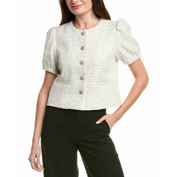 Nanette Nanette Lepore womens  Tweed Cardigan, l, White