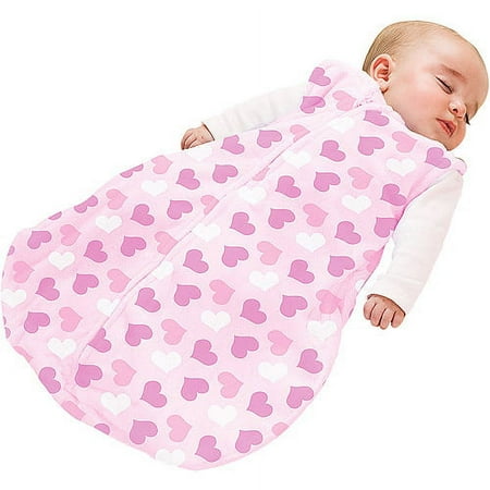 Kiddopotamus - SwaddleMe Micro-Fleece Swaddling Blanket and SlumberSack, (Pink/Hearts)