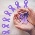 thumbnail image 5 of Lilac Ribbon Awareness Sticker, 250 PCS Ribbon-Shaped Stickers Lavender Foster Care Infantile Awareness for Charitable Fundraising Decoration, 1.5 * 2.92in., 5 of 7