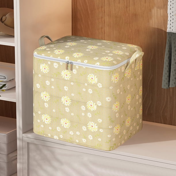 Bolsas extra grandes para ropa - Bolsa transparente resistente con asas reforzadas y doble cremallera - 71x61x50cm, amarillo