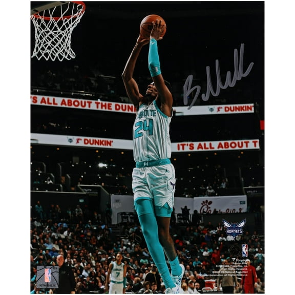 Brandon Miller Charlotte Hornets Autographed 8" x 10" Dunk In White Photograph - Fanatics Authentic Certified