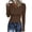 Brown, variant on Women's 2026 Spring Fall Long Sleeve Henley T Shirts Button Ribbed Knit Slim Fit Casual Basic Tops Blouse