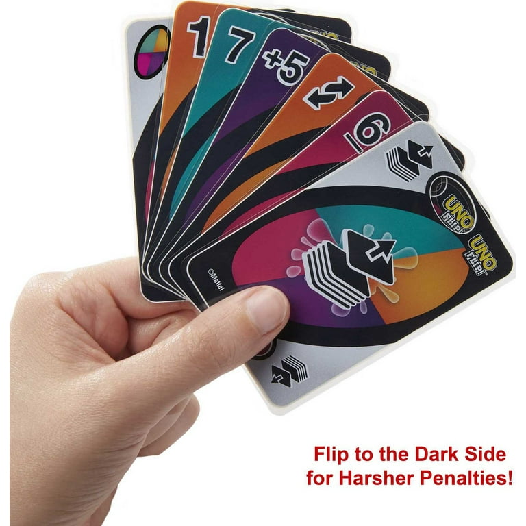 UNO Flip! Splash Card Game for Kids, Adults & Family Night with  Water-Resistant Double-Sided Cards