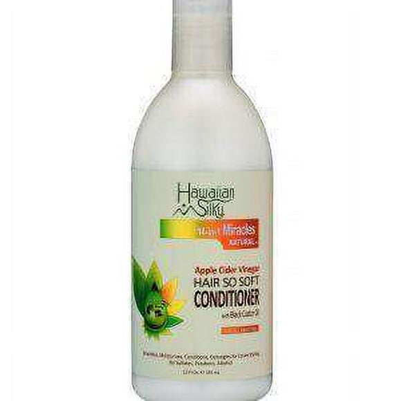 Hawaiian Silky après-Shampooing au Vinaigre de Cidre de Pomme So Doux Sans Sulfate, 12 fl oz - Enrichi à l'Huile de Ricin Noire - pour Cuir Chevelu Sec et Abîmé pour Hommes, Femmes et Enfants Bon Traitement de Couleur