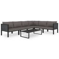 thumbnail image 4 of vidaXL Sectional Corner Sofa with Left Armrest Poly Rattan Anthracite, 4 of 8