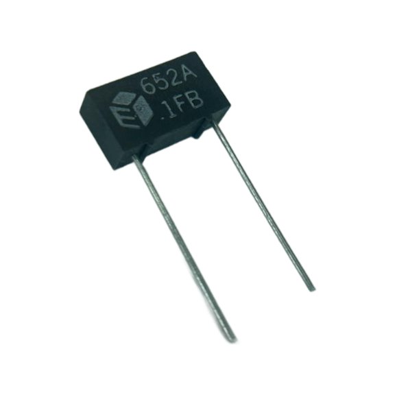 652A1B1041F Capacitor Metallized Polycarbonate, Flame Retardant Epoxy case, Rectangular Radial Leads, 100v 0.1UF 1% , Bulk, RoHS