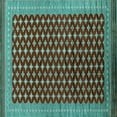 thumbnail image 1 of Ahgly Company Machine Washable Indoor Square Oriental Turquoise Blue Industrial Area Rugs, 3' Square, 1 of 4