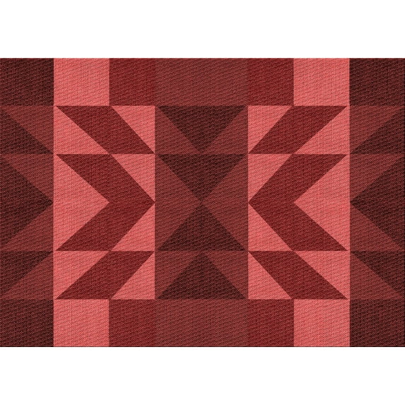 Ahgly Company Indoor Rectangle Patterned Cranberry Red Area Rugs, 5' x 7'