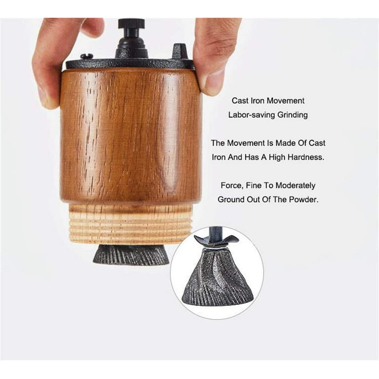 Big Save! Portable Wood Grain Coffee Bean Grinder Manual Coffee