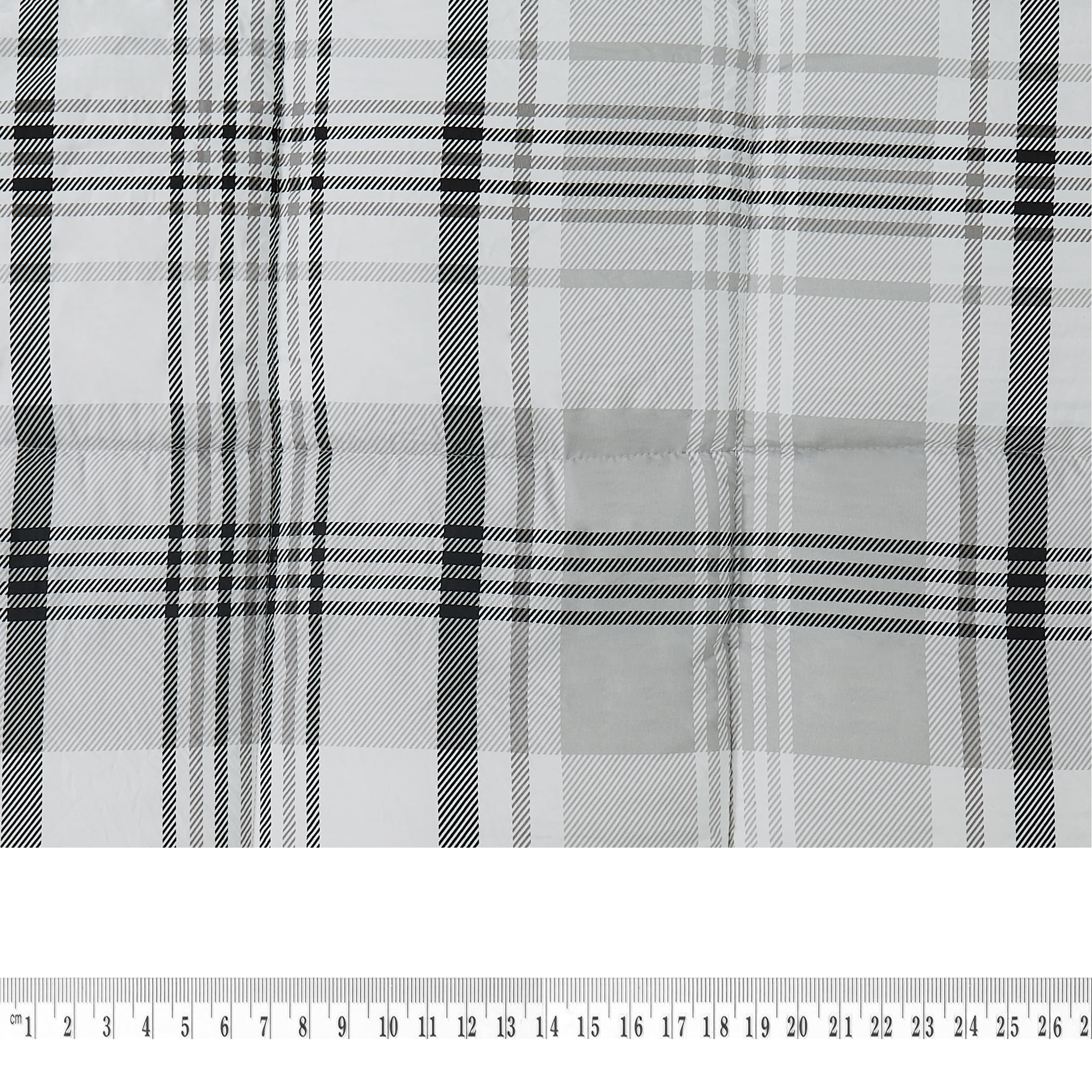 London Fog Supply Black Plaid 3-Piece Garment Washed Microfiber Comforter Set, Full/ Queen