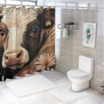 thumbnail image 7 of Autua Cow Flower Pillow Shower Curtain 100% Polyester with Hooks 60"x72, 7 of 7