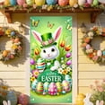 thumbnail image 4 of weibbin Easter Bunny Door Banner with Eggs - 35x71 Inch Vertical Polyester Flag for Front Door, Spring Party Backdrop, Style D, 4 of 6