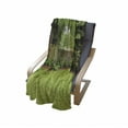 thumbnail image 4 of Farmland Soft Flannel Fleece Throw Blanket, Backyard Area Shadow Under Pine Trees Featured Rustic Fence Outdoor Photography, Cozy Plush for Indoor and Outdoor Use, 50" x 60", Green, by Ambesonne, 4 of 6