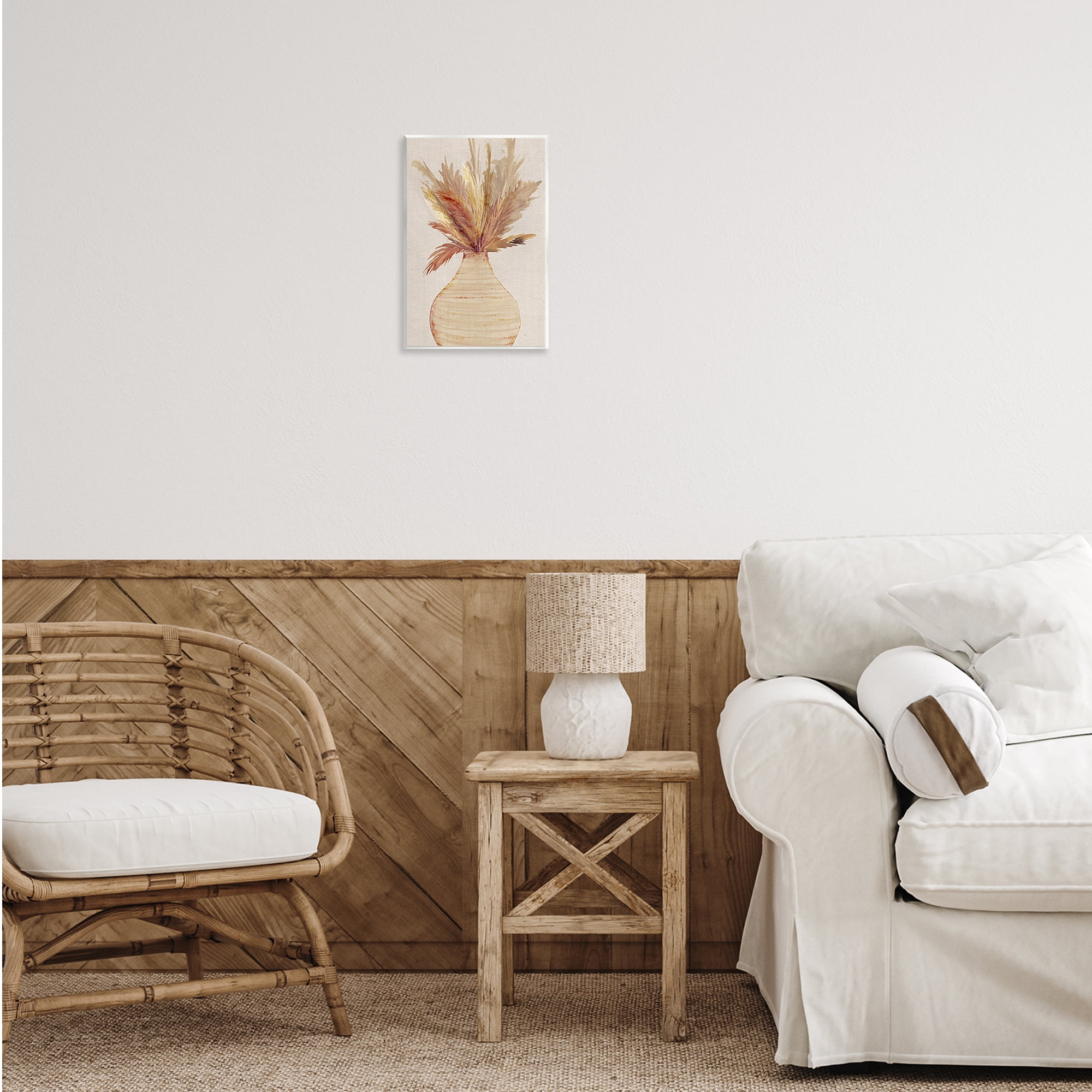 Stupell Industries Potted Wheat Reeds Botanical & Floral Painting Unframed Art Print Wall Art, 10 x 15