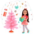 thumbnail image 1 of Set de muñecas con purpurina para víspera de niña con árbol de Navidad, 14 pulgadas y más de 3 años, 1 of 7