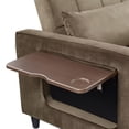 thumbnail image 5 of Convertible Sofa Bed with Adjustable Backrest, Pull-Out Sleeper Sofa with 2 Side Coffee Tables and 2 Lumbar Pillows, Small Loveseat Sofa with Solid Wood Frame for Living Room, Bedroom, 5 of 7