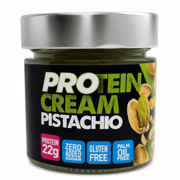 Scyavuru Pistachio Protein Cream Spread, 22g Protein per Jar, Smooth Italian Pistachio Spread, Made in Italy, 7.05 oz (200g)
