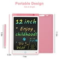 thumbnail image 3 of HLONK 12 in LCD Writing Tablet Colorful Screen Pressure-Sensitive Pink Drawing Pad, 3 of 9