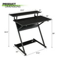 thumbnail image 4 of Magshion Computer Desk with Monitor Shelf 3 Tier Z-Shape Leg Frame Black Home Office Writing Study Black Table Workstation Table, 4 of 4