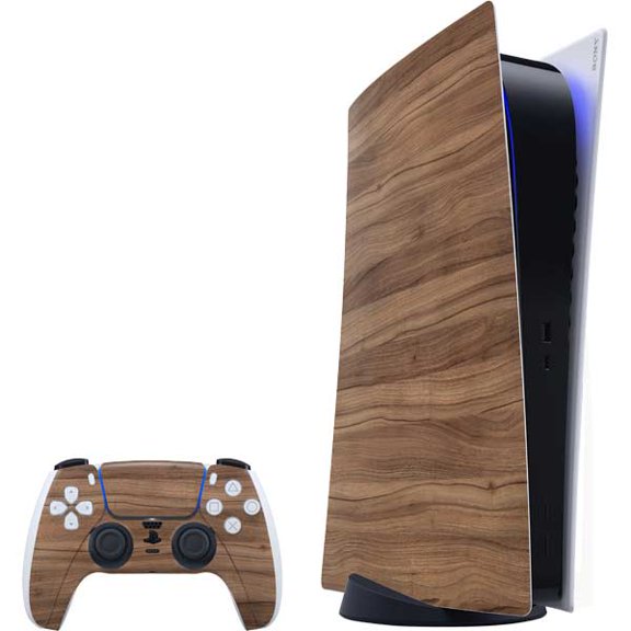 Skinit Wood Natural Walnut Wood PS5 Bundle Skin