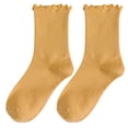 thumbnail image 6 of ruhuadgb 1 Pair Women Socks Mid-tube Shirring Edge Japanese Style Solid Color High Elasticity Anti-slip Thin Soft Breathable Sweat-absorption Anti-shrink Sports Piled Socks, 6 of 8