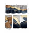 thumbnail image 3 of Navy Blue Geometric Curtain Valance for Windows/Living Room/Kitchen/Bathroom/Café, Short Rod Pocket Tier Curtain Window Treatment Panel Modern Abstract Luxury Golden Topper Curtain 42''x18'', 3 of 6