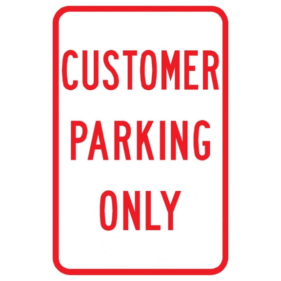 Vinyl Stickers - PS-13-Customer Parking Only Sign - Safety and Warning Warehouse Signs Stickers - 3.5" x 5" - 3 Pack