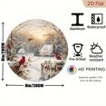 thumbnail image 2 of Winter Cardinals & Snowy Farmhouse Wall Art Decor, 8" Round Aluminum Wall Art Sign, Metal Signs, Wall Decor For Kitchen, Door, Office, Bedroom Decor, Best Gift For Room, Home, Bathroom Decor, 2D Flat, 2 of 6